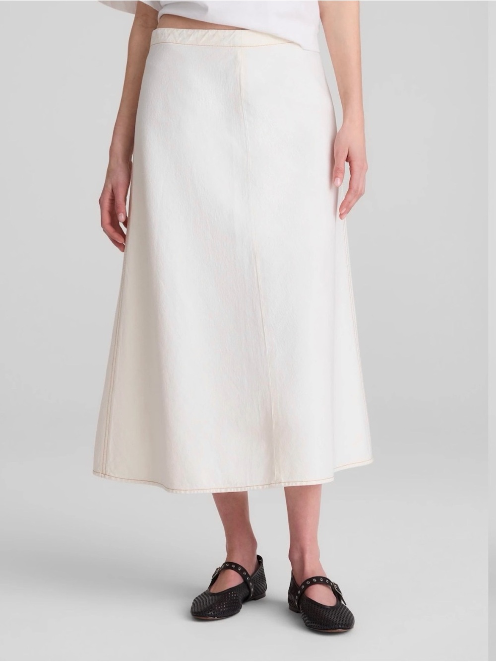 NWT Madewell Airy Denim Slip Midi Skirt